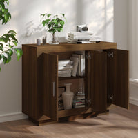 Thumbnail for Sideboard Braun Eichen-Optik 92x35x75 cm Holzwerkstoff