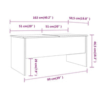 Thumbnail for Couchtisch Sonoma-Eiche 102x50,5x46,5 cm Holzwerkstoff