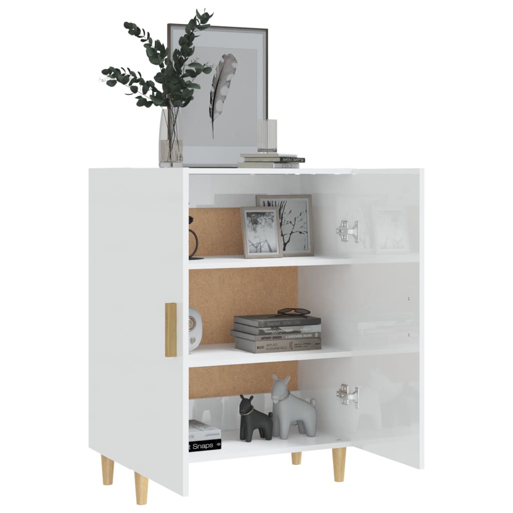 Sideboard Hochglanz-Weiß 70x34x90 cm Holzwerkstoff