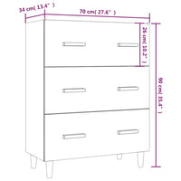 Thumbnail for Sideboard Weiß 70x34x90 cm Holzwerkstoff