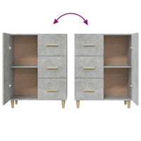 Thumbnail for Sideboard Betongrau 69,5x34x90 cm Holzwerkstoff