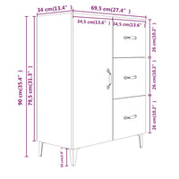 Thumbnail for Sideboard Sonoma-Eiche 69,5x34x90 cm Holzwerkstoff