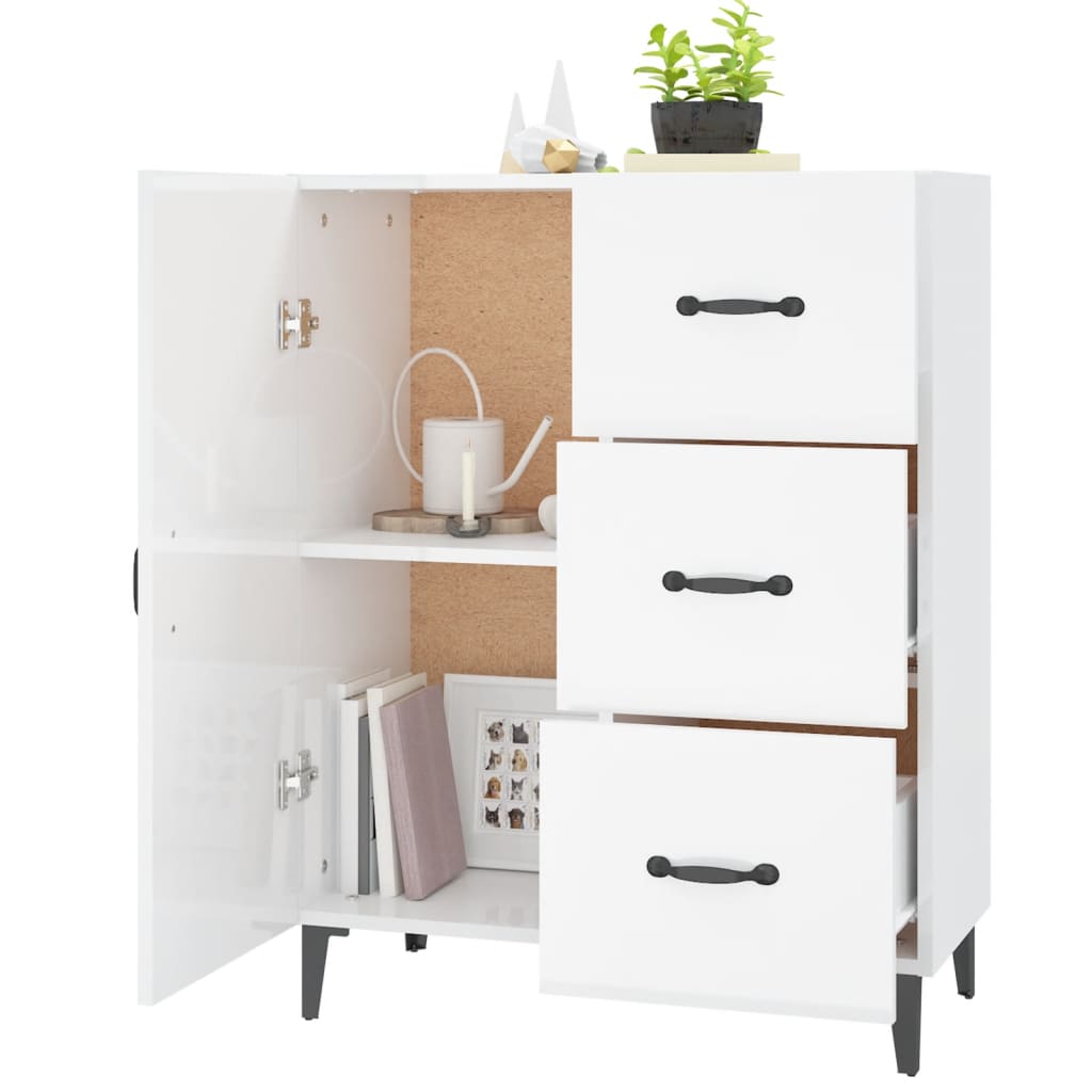 Sideboard Hochglanz-Weiß 69,5x34x90 cm Holzwerkstoff