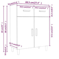 Thumbnail for Sideboard Betongrau 69,5x34x89 cm Holzwerkstoff