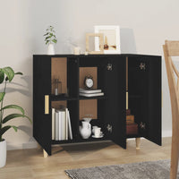 Thumbnail for Sideboard Schwarz 90x34x80 cm Holzwerkstoff