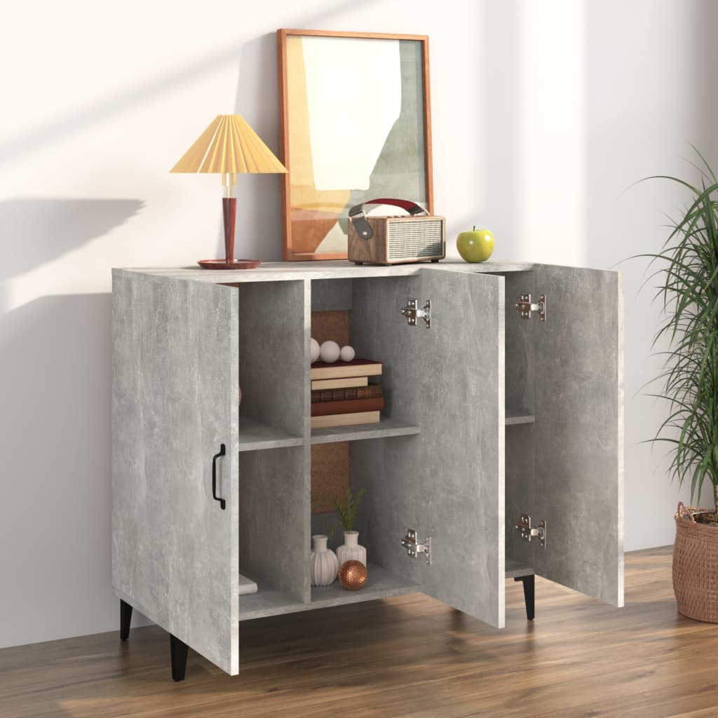 Sideboard Betongrau 90x34x80 cm Holzwerkstoff