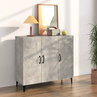 Thumbnail for Sideboard Betongrau 90x34x80 cm Holzwerkstoff