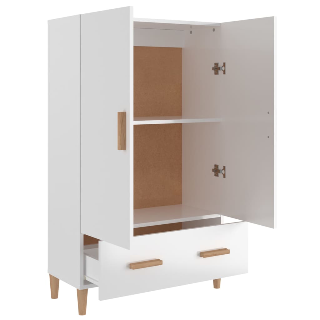 Highboard Hochglanz-Weiß 70x31x115 cm Holzwerkstoff