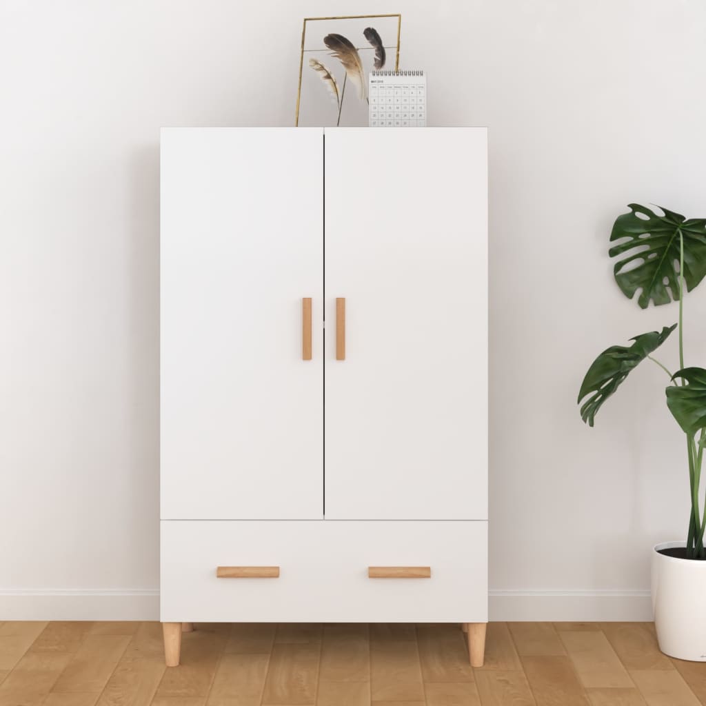 Highboard Hochglanz-Weiß 70x31x115 cm Holzwerkstoff