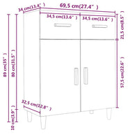 Thumbnail for Sideboard Räuchereiche 69,5x34x89 cm Holzwerkstoff