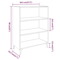Thumbnail for Sideboard Braun Eichen-Optik 69,5x32,5x90 cm Holzwerkstoff