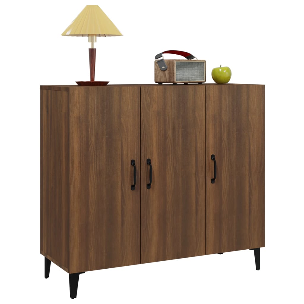 Sideboard Braun Eichen-Optik 90x34x80 cm Holzwerkstoff