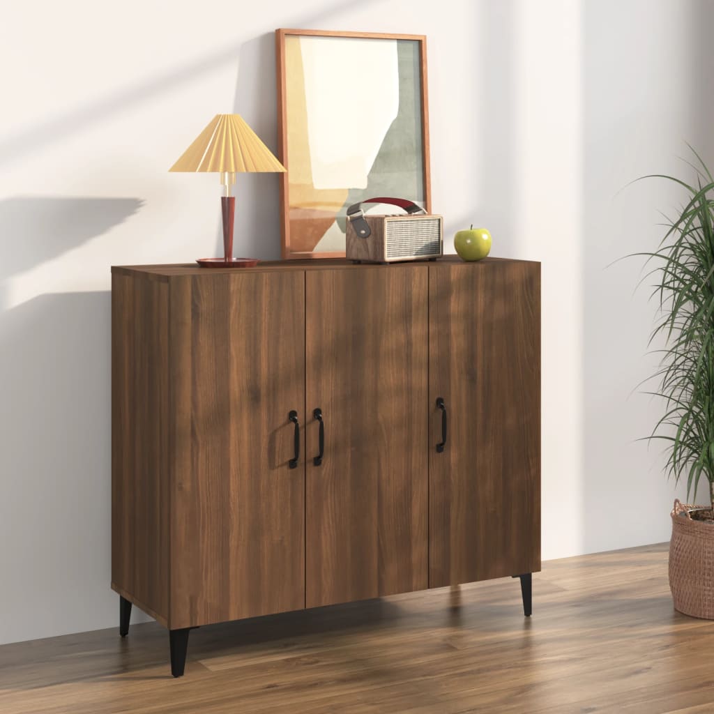 Sideboard Braun Eichen-Optik 90x34x80 cm Holzwerkstoff