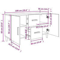 Thumbnail for Sideboard Braun Eichen-Optik 100x36x60 cm Holzwerkstoff