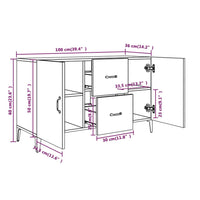 Thumbnail for Sideboard Grau Sonoma 100x36x60 cm Holzwerkstoff