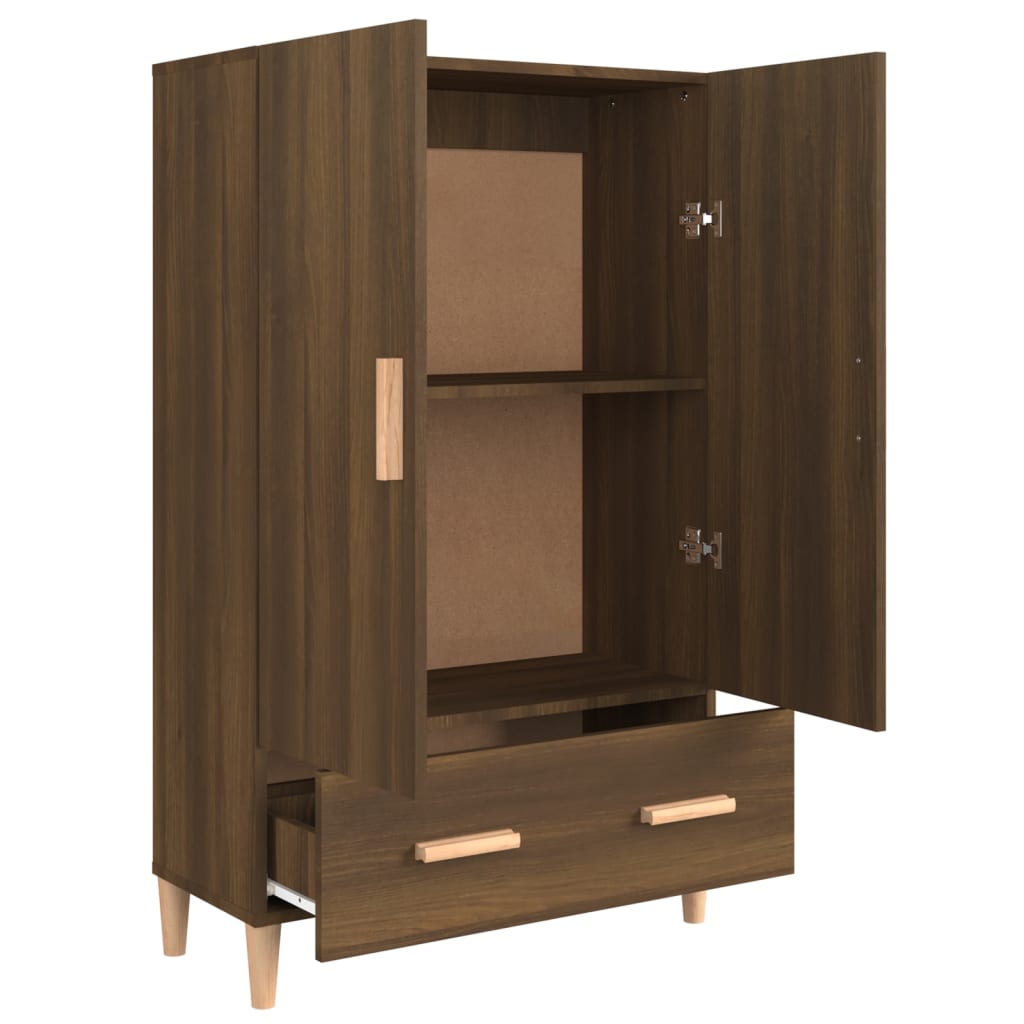 Highboard Braun Eichen-Optik 70x31x115 cm Holzwerkstoff