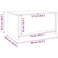 Thumbnail for Couchtisch Braun Eichen-Optik 80x55,5x41,5 cm Holzwerkstoff