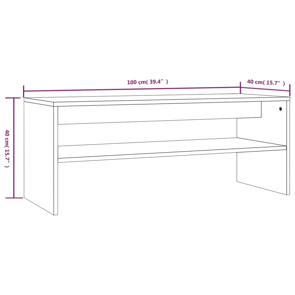 Couchtisch Braun Eichen-Optik 100x40x40 cm Holzwerkstoff