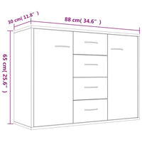 Thumbnail for Sideboard Räuchereiche 88x30x65 cm Holzwerkstoff