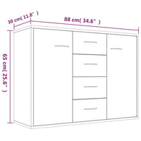 Thumbnail for Sideboard Braun Eichen-Optik 88x30x65 cm Holzwerkstoff