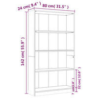 Thumbnail for Bücherregal 4 Fächer Grau Sonoma 80x24x142 cm Holzwerkstoff