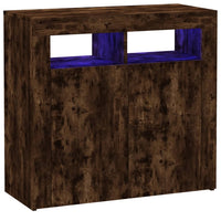 Thumbnail for Sideboard mit LED-Beleuchtung Räuchereiche 80x35x75 cm