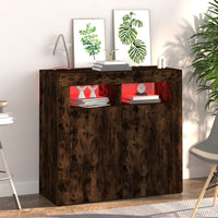 Thumbnail for Sideboard mit LED-Beleuchtung Räuchereiche 80x35x75 cm