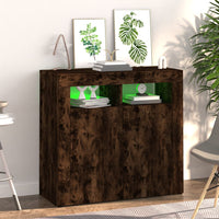 Thumbnail for Sideboard mit LED-Beleuchtung Räuchereiche 80x35x75 cm