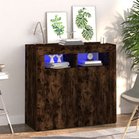 Thumbnail for Sideboard mit LED-Beleuchtung Räuchereiche 80x35x75 cm