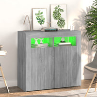 Thumbnail for Sideboard mit LED-Beleuchtung Grau Sonoma 80x35x75 cm