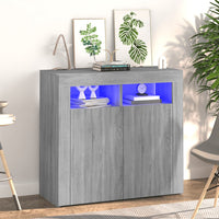 Thumbnail for Sideboard mit LED-Beleuchtung Grau Sonoma 80x35x75 cm