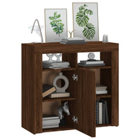 Thumbnail for Sideboard mit LED-Beleuchtung Braun Eichen-Optik 80x35x75 cm