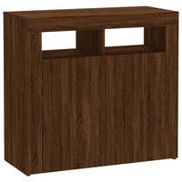 Thumbnail for Sideboard mit LED-Beleuchtung Braun Eichen-Optik 80x35x75 cm