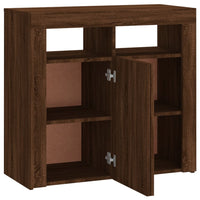 Thumbnail for Sideboard mit LED-Beleuchtung Braun Eichen-Optik 80x35x75 cm