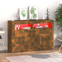 Thumbnail for Sideboard mit LED-Beleuchtung Räuchereiche 115,5x30x75 cm