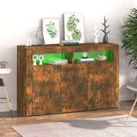 Thumbnail for Sideboard mit LED-Beleuchtung Räuchereiche 115,5x30x75 cm