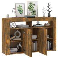 Thumbnail for Sideboard mit LED-Beleuchtung Räuchereiche 115,5x30x75 cm