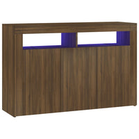 Thumbnail for Sideboard mit LED-Beleuchtung Braun Eichen-Optik 115,5x30x75 cm
