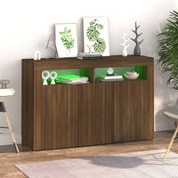 Thumbnail for Sideboard mit LED-Beleuchtung Braun Eichen-Optik 115,5x30x75 cm