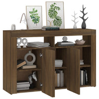 Thumbnail for Sideboard mit LED-Beleuchtung Braun Eichen-Optik 115,5x30x75 cm
