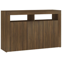 Thumbnail for Sideboard mit LED-Beleuchtung Braun Eichen-Optik 115,5x30x75 cm