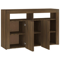 Thumbnail for Sideboard mit LED-Beleuchtung Braun Eichen-Optik 115,5x30x75 cm