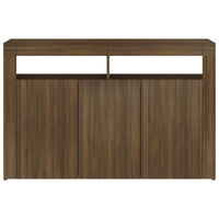 Thumbnail for Sideboard mit LED-Beleuchtung Braun Eichen-Optik 115,5x30x75 cm