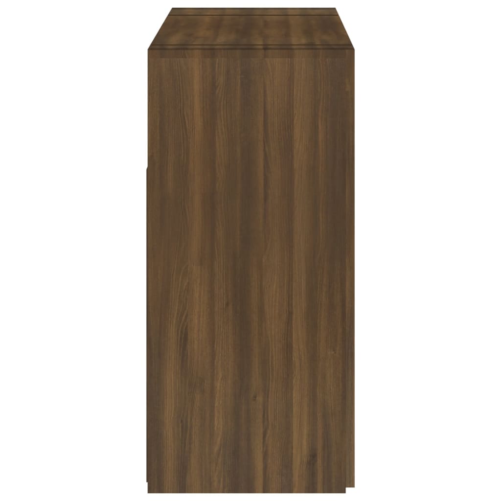 Sideboard mit LED-Beleuchtung Braun Eichen-Optik 115,5x30x75 cm