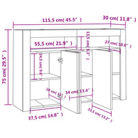 Thumbnail for Sideboard mit LED-Beleuchtung Braun Eichen-Optik 115,5x30x75 cm