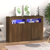 Thumbnail for Sideboard mit LED-Beleuchtung Braun Eichen-Optik 115,5x30x75 cm