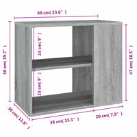 Thumbnail for Beistelltisch Grau Sonoma 60x30x50 cm Holzwerkstoff