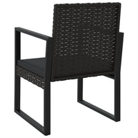 Thumbnail for 3-tlg. Garten-Lounge-Set mit Kissen Schwarz Poly Rattan