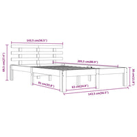 Thumbnail for Massivholzbett Weiß 140x200 cm