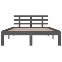 Thumbnail for Massivholzbett Grau 200x200 cm
